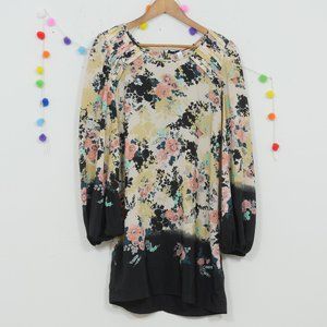 Xhilaration Floral Long Sleeve Boho Dress